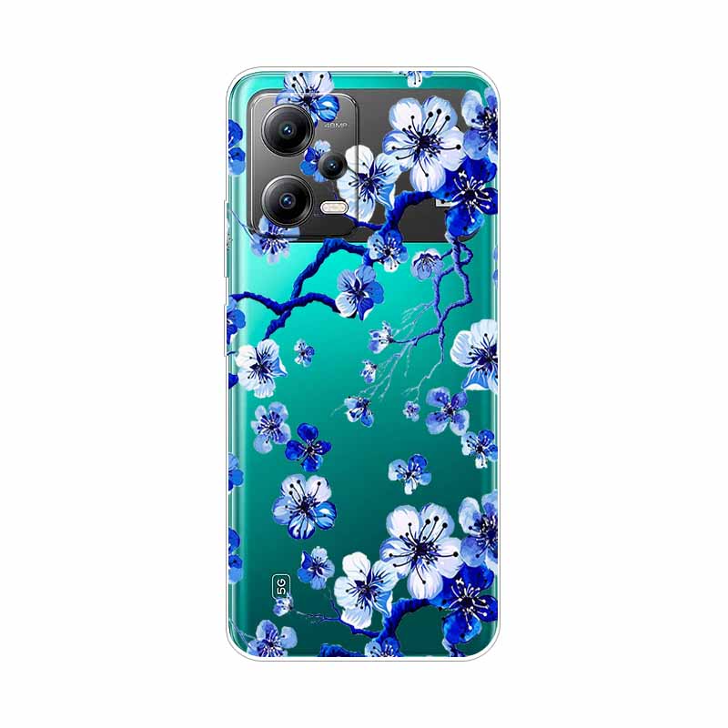 For POCO X5 Pro 5G Global Version Case X5Pro TPU Silicone Soft Cartoon Clear Case for POCO X5 Cover Transparent Painted Coque