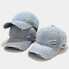 Fashion Unisex Washed Denim Baseball Cap Women Distressed Ripped Hole Hip Hop Caps Men Adjustable Outdoor Snapback Hat Gorras