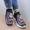 Large Size Spring and Autumn New Casual Single Shoes Santa Claus Round Head Women's Sports Shallow Mouth Fly-woven Breathable Single Shoes