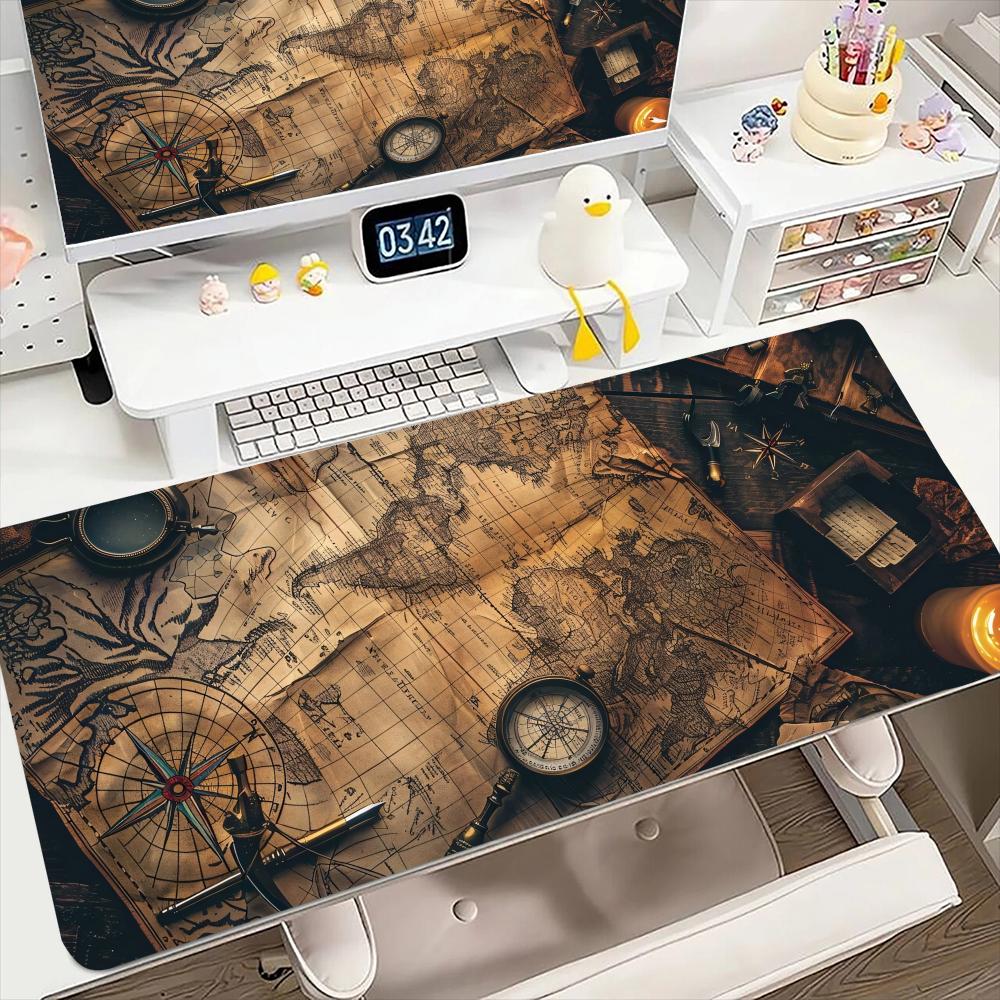 Nautical Compass Mouse Pad Large Computer Office Game Table Mats XXL Rubber Antislip Gaming Keyboard Mousepads Long Desk Pads