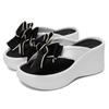 Mode Mode Bowknot Wedge Flip-Flops Frauen Super High Heels Dicke Unterseite Eva Hausschuhe Frau Sommer Clip Toe Chunky Plateau Sandalen