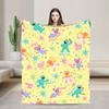 Super Warm Blanket Airplane Travel  Zoe and Rosita On Yellow Bedding Throws S-Sesames Streets Flannel Bedspread For Couch Bed