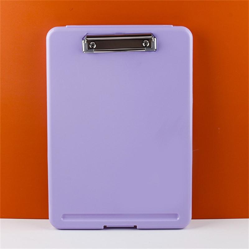 Multifunctional File Folder with Clipboard Waterproof File Organiser Box Plastic Writing Pad for Student Teacher School