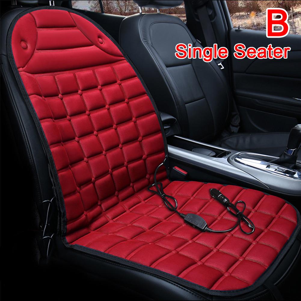 1/2pcs Winter Heated Car Seat Cover 12V Heating Warmer Universal Seat Car Automotive Interior Seat Cushion Protector Auto C O0X1