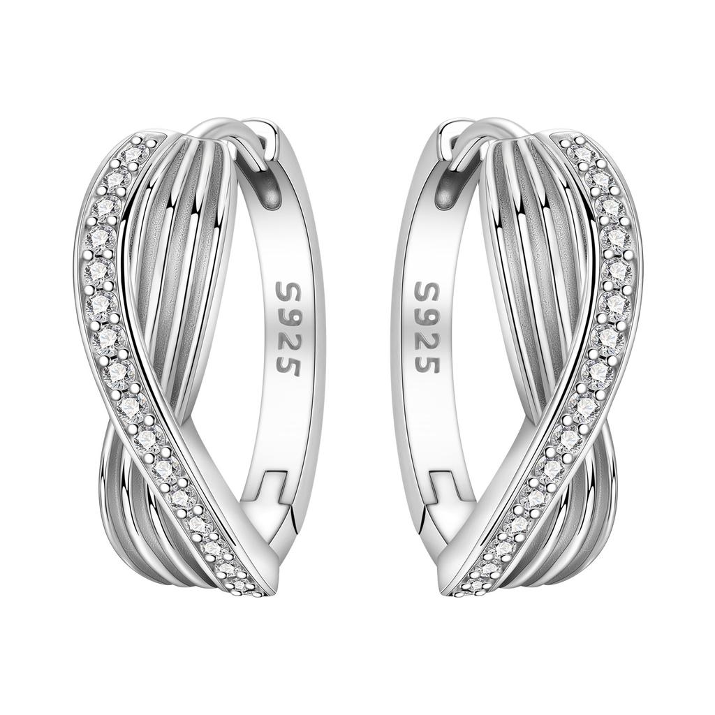 925 Sterling Silber Exquisiter Mehrschichtiger Ohrring Schmuck Vielseitige Creolen für Damen Schmuck Feines Geburtstagsfeier Geschenk