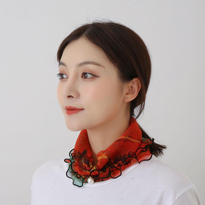 Lace Variety Scarf For Women Lady Silk Chiffon Scarf Lace Gifts Hair Variety Neck Bandana Fashion Scarves EMA
