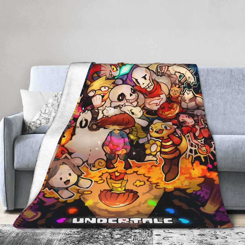 Undertale Decke Korallenfleece Plüsch Sommer Multifunktionale Weiche Überwurfdecke für Bett Outdoor Plüsch Dünne Steppdecke