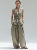 2026 Summer Elegant Women's Solid Color Pantsuit - Two-Piece Set