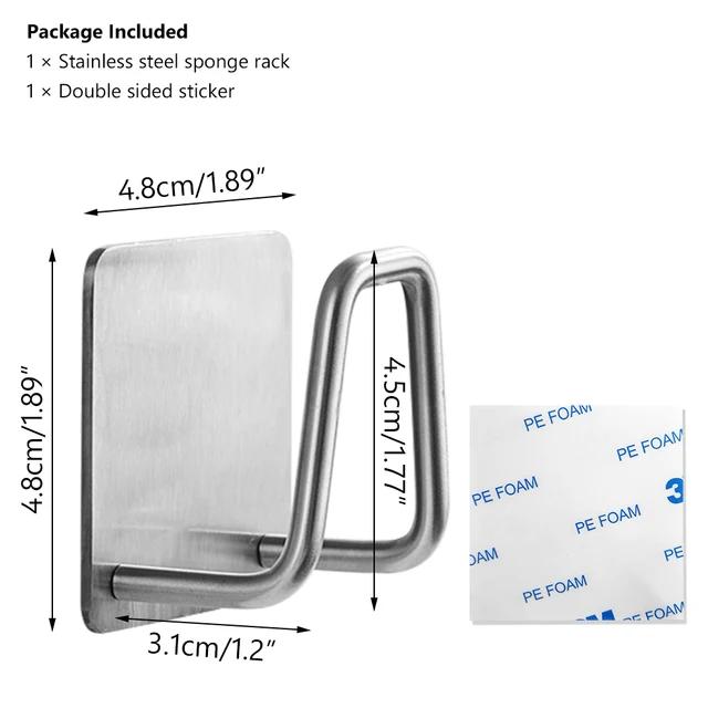 New Kitchen Sponges Holder Self Adhesive Sink Sponges Drain Drying Rack 304 Stainless Steel Storage Holder Kitchen Sink Accessor