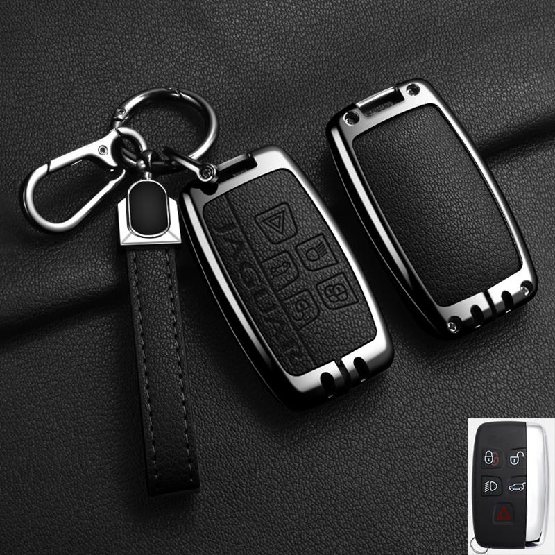 Alliage Cuir Voiture Télécommande Clé Étui Housse Pour Jaguar XF XJ XE S-Type F-Type X-Type F-Pace I-Pace E-Pace Android XFR XKR Porte-clés
