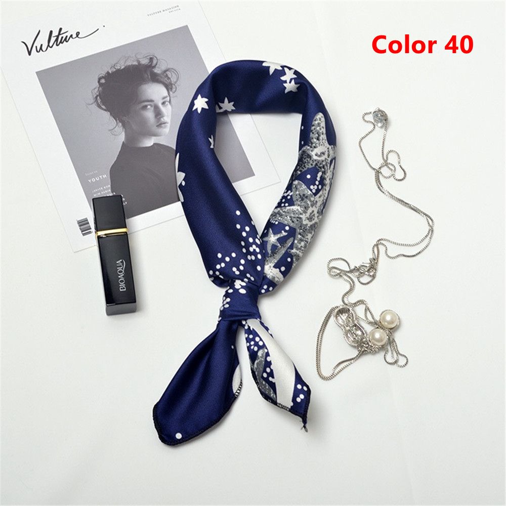 Fashion Women Elegant Square Scarf Hair Tie Band Head Neck Silk Feel Satin
