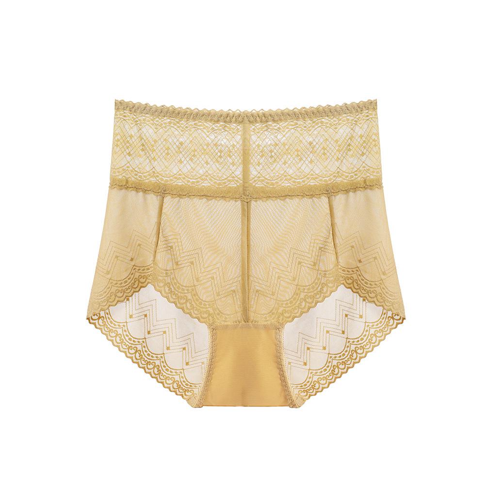 Xiaotianer 1015 High-Waist Lace Panties: Women's Seamless Abdomen and Hip Lifting, Sexy Transparent Design