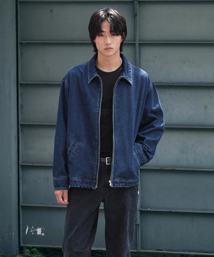 STCO Diems Denim Contrast Collar Blouson Navy (Oversized)_Ddjxa61Osn