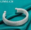 URMYLADY 925 Sterling Silver Open Bangles For Women Wedding Party Fashion Charm Jewelry