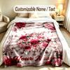 Thème Jardin Fleuri Couverture Douce Personnalisée Nom Personnalisé Impression Texte Couverture Chaude Décoration Canapé Maison Chambre à Coucher