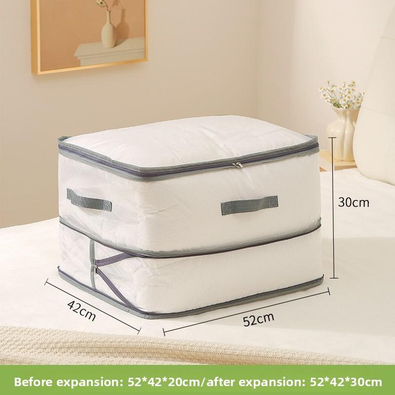 Large Capacity Clothes Storage Bag With Mesh Organizer For Bedroom Wardrobe Cleanout