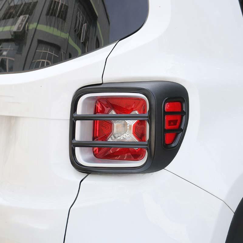Araba Metal Arka Park Lambaları Arka Lambaları Dekorasyon Kapak Trim Kuyruk Lambaları Koruma Kapağı Jeep Renegade 2016 up için, Siyah
