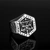 Viking Compass Norse Rune Ring for Men Stainless Steel Jewelry Retro Viking Design