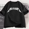 Autism Metal Rock Meme Tshirt Unisex Women Fashion Hip Hop Short Sleeves Oversized Summer Tshirts Sports Casual Couples Tshirts