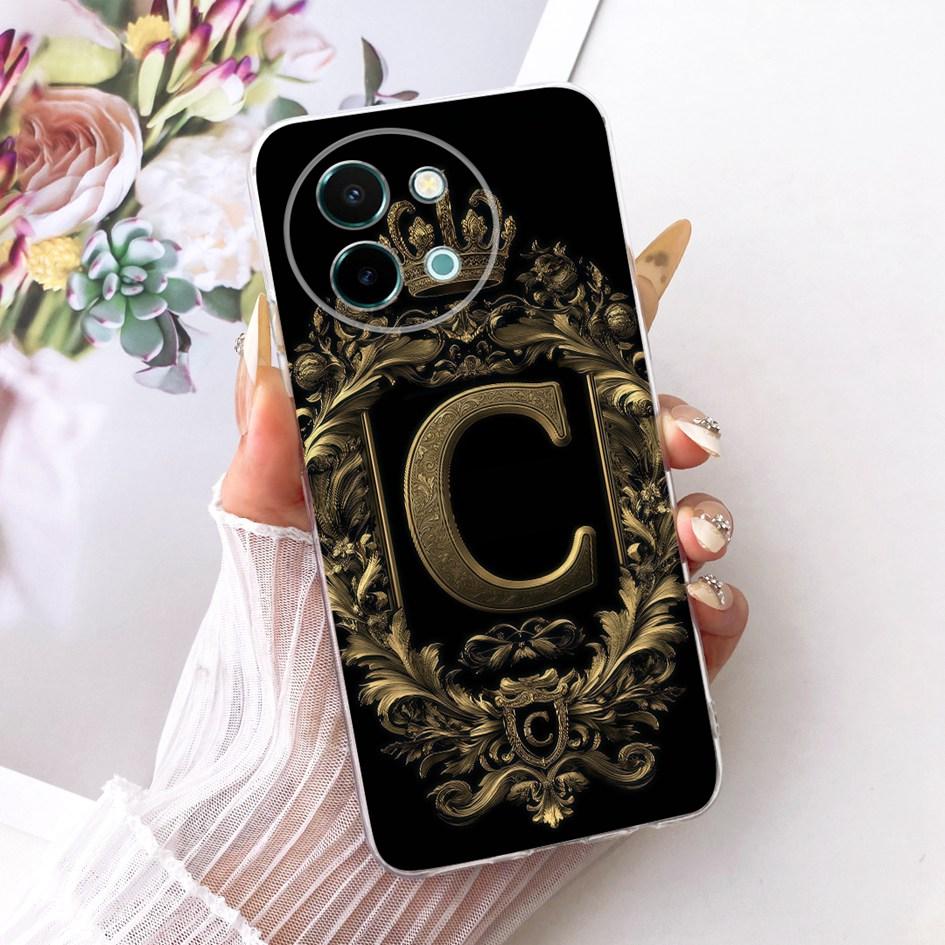 For Vivo Y38 Y58 5G Case For Vivo Y200i Y200T Cute Crown Letters Soft Silicone Couple Phone Case For VivoY38 VivoY58 V2355 Funda