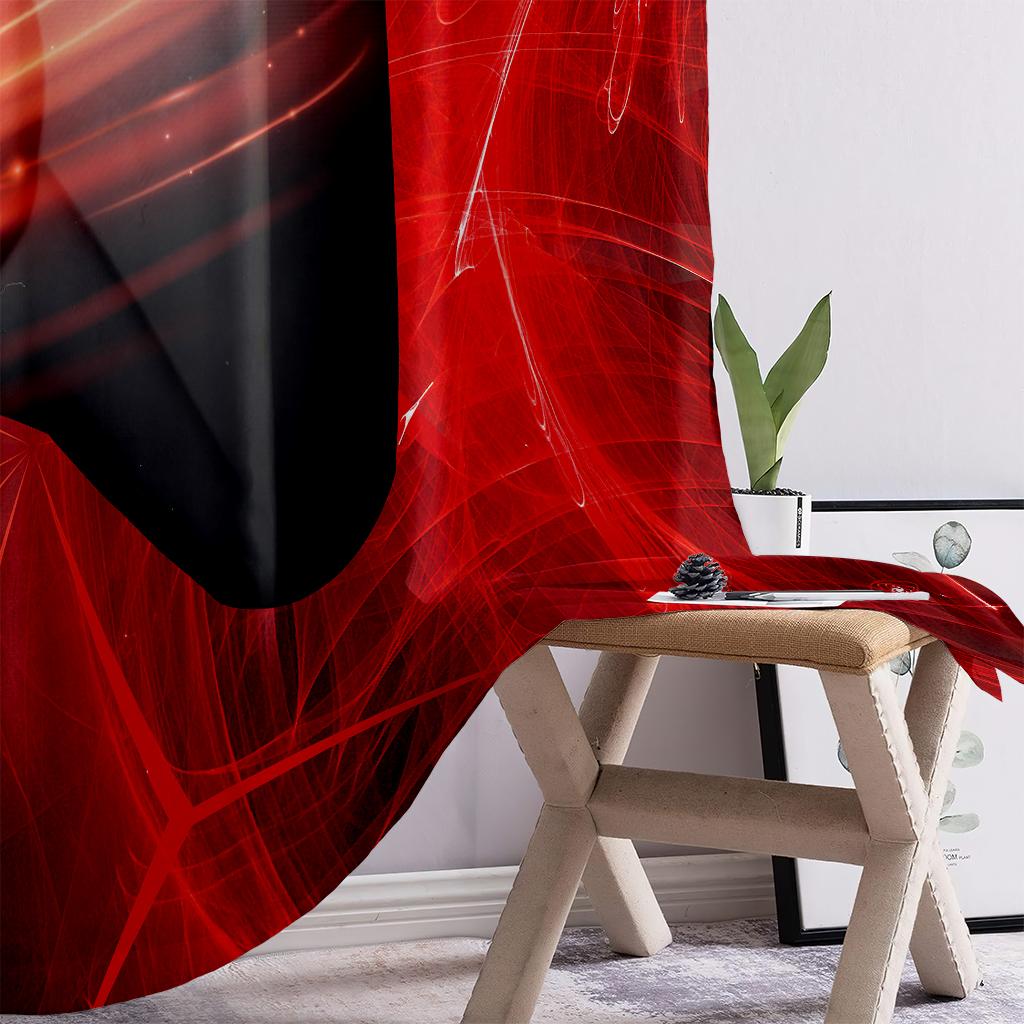 2PCS Technology Game Controller Printed Curtains, Living Room Bedroom Gaming Room Decorative Curtains, Pattern Customization