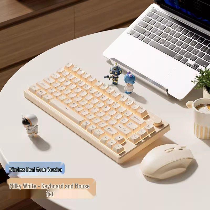 Wireless Ultra-Quiet Mechanical Feel Gaming Keyboard for Girls - Ideal for Office & Laptop Typing