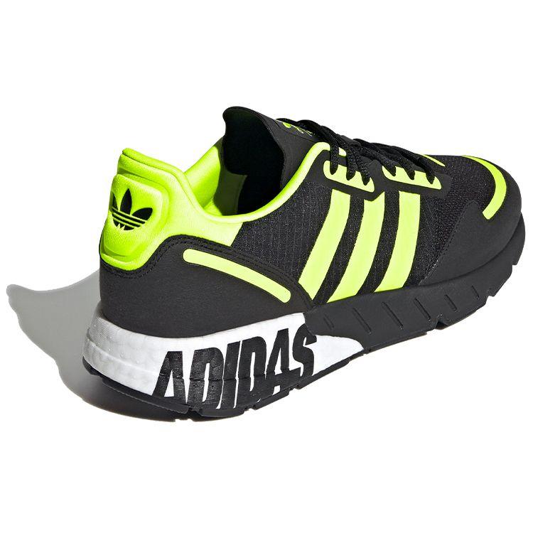Adidas ZX 1K Boost Bold Logo Graphic - Black Solar Yellow Unisex Sneakers Core-Black Matte-Silver FY3632
