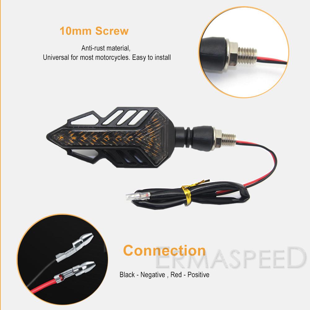 2 Pair Motorcycle Turn Signals Cafe Racer LED Flowing Water Sequential Blinker Lamp Indicator Light for Motorcycle