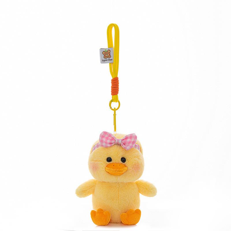 Petit Porte-clés Peluche Canard Avec Peluche Courte Douce Pour Décoration de Sac