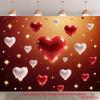 2D Romantic Heart Backdrop, Sparkling Love Hearts Photography Background Banner