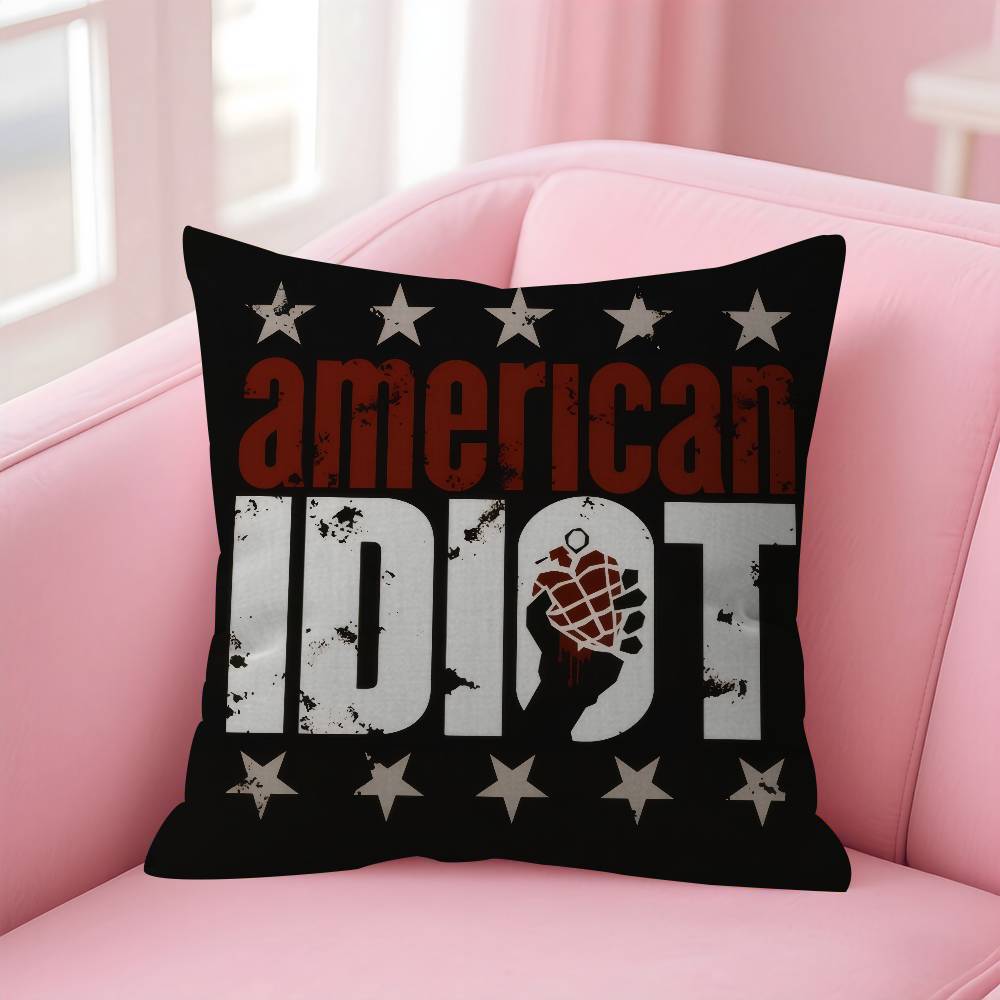 GGreen DDay Band Album  Maple Design Cushion Cover Happy Autumn Harvest Decor Holiday Decorati Pillow Cover