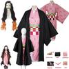 Demon Slayer Kimetsu No Yaiba Nezuko Kamado Cosplay Kostüm Kimono Halloween Uniform Anime Kleidung