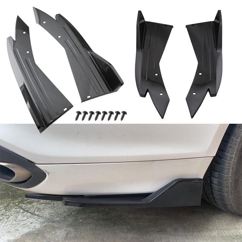 2 STÜCKE Universal Auto Heckspoilerlippe Carbon Fiber Flügelverkleidung Schutz Anti-Crash-Diffusor Seitenschweller Wickelwinkel Splitter