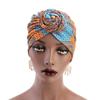 New Fashion Bohemia Cotton Lined Bonnets Women African Vortex Knot Pattern Print Fabric Ankara Bonnets Hat Ladies Turban