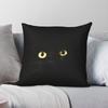 Zwarte Kat Goud Gloeiende Ogen Kussensloop Polyester Linnen Fluweel Creatieve Rits Decor Bank Zitkussenhoes
