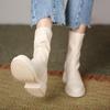 Women Boots 2024 Autumn New Comfortable Non Slip Platform Single Boot Mid Tube British Style Zipper Round Toe Outdoor Short Boot
