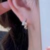 Light Luxury High-end Crystal Ear Buckle, Simple Personality, Asymmetrical, Versatile Temperament Earrings for Women