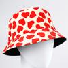 New Double-sided Printed Love Bucket Hat Couple Trend Double-sided Basin Hat Outdoor Sunscreen Hat