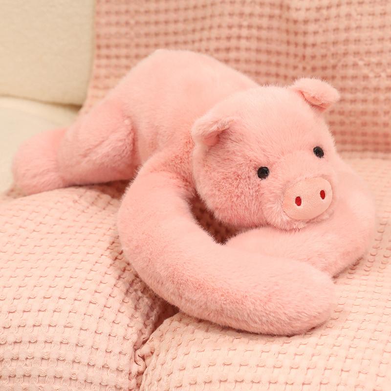50/60cm Lying Fluffy Animal Doll Red Panda Lion Pig Sloth Elephant Soft Fluffy Plushie Sleeping Friend Gift
