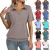 Damesmode Casual Revers Shirt met Korte Mouwen in Kleur Dames Topjes