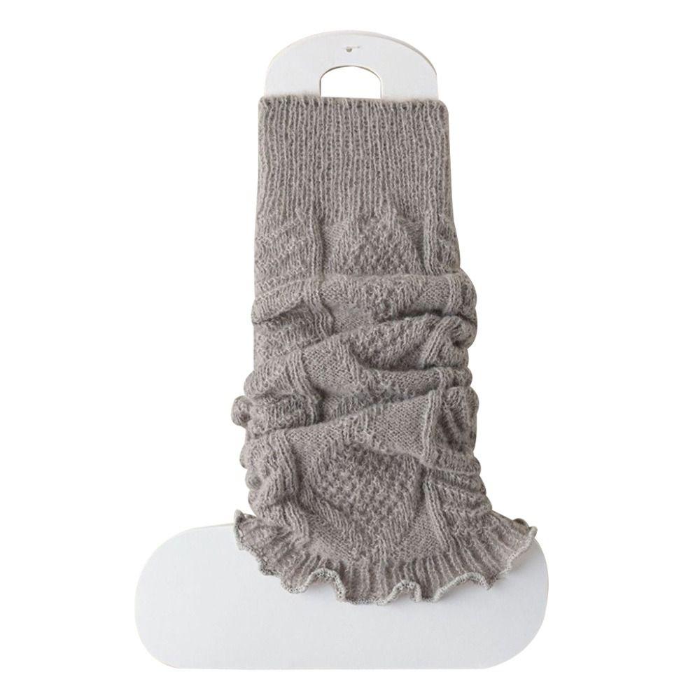 Cute Sweet Leg Warmers Knitting Warm Foot Cover Solid Color Lolitas Knitted Socks Women Girls