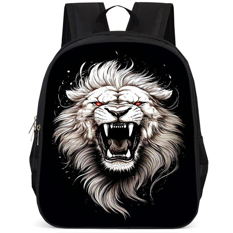 Stylish 15-inch Lion Oxford School Backpack For Boys And Girls Large Capacity And Lightweight