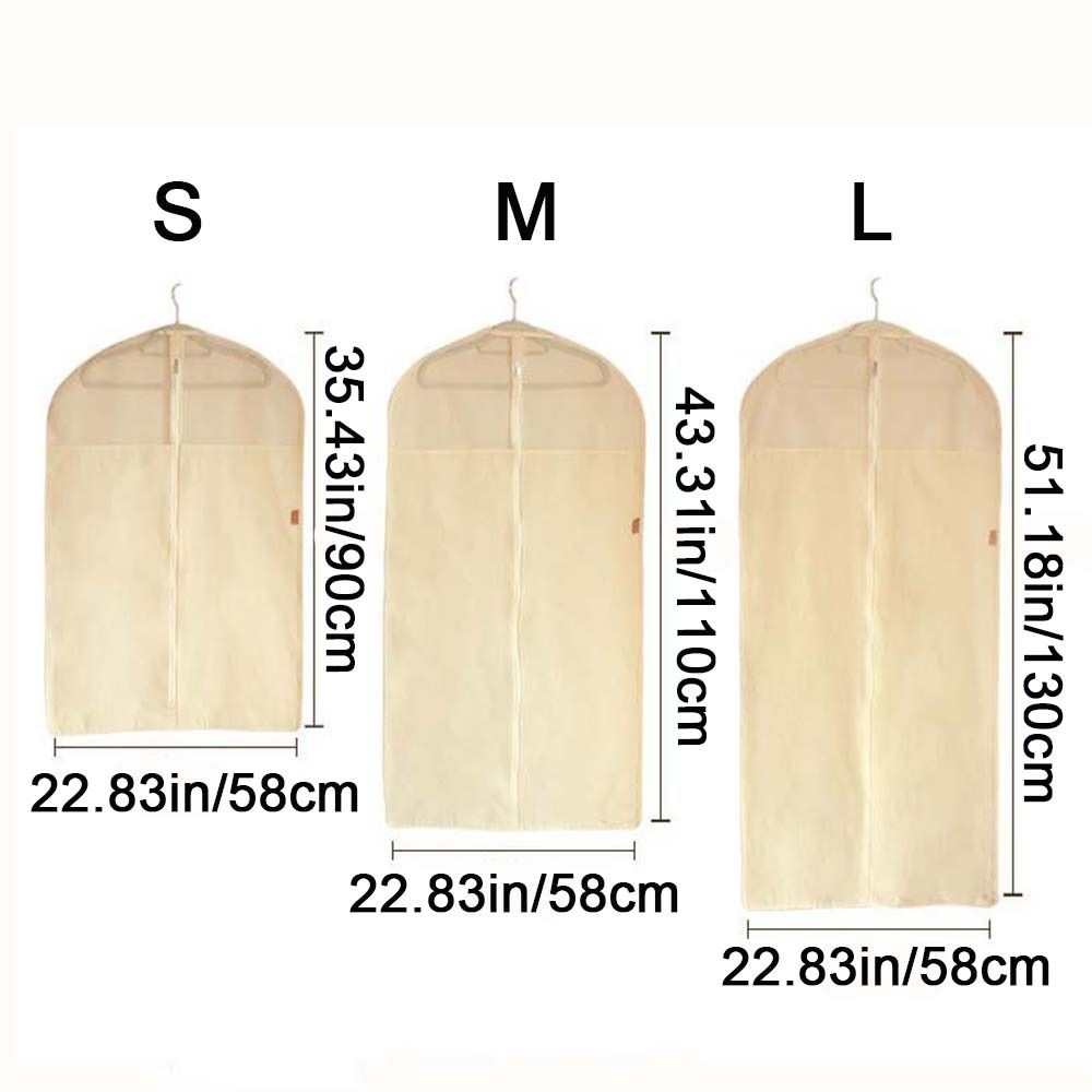 Practical Cotton Linen Clothes Dust Cover Hanging Protective Suit Cover Storage Bag Breathable Dustproof Wardrobe Organizer Men