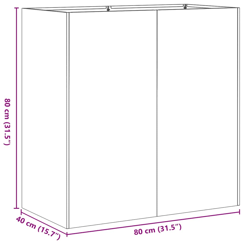 Planter Box 80x40x80 Cm Stainless Steel