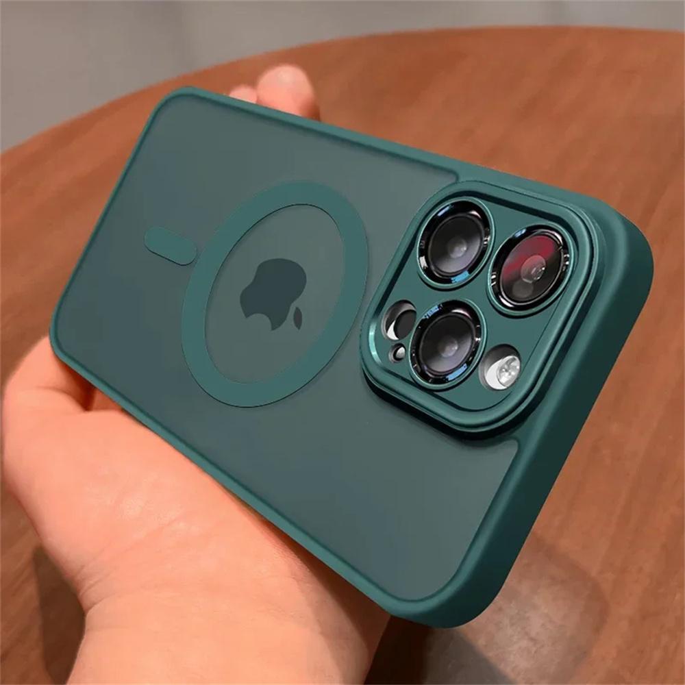 For iPhone 16 Magnetic Luxury Wireless Charge For Magsafe Case 15 14 13 12 11 Pro Max Matte Translucent Armor Shockproof Cover