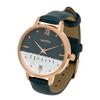 Analog Watch with Leather Day of the and Date Dario Women's Strap, Calendar, Week, Display, Green, GY079-3