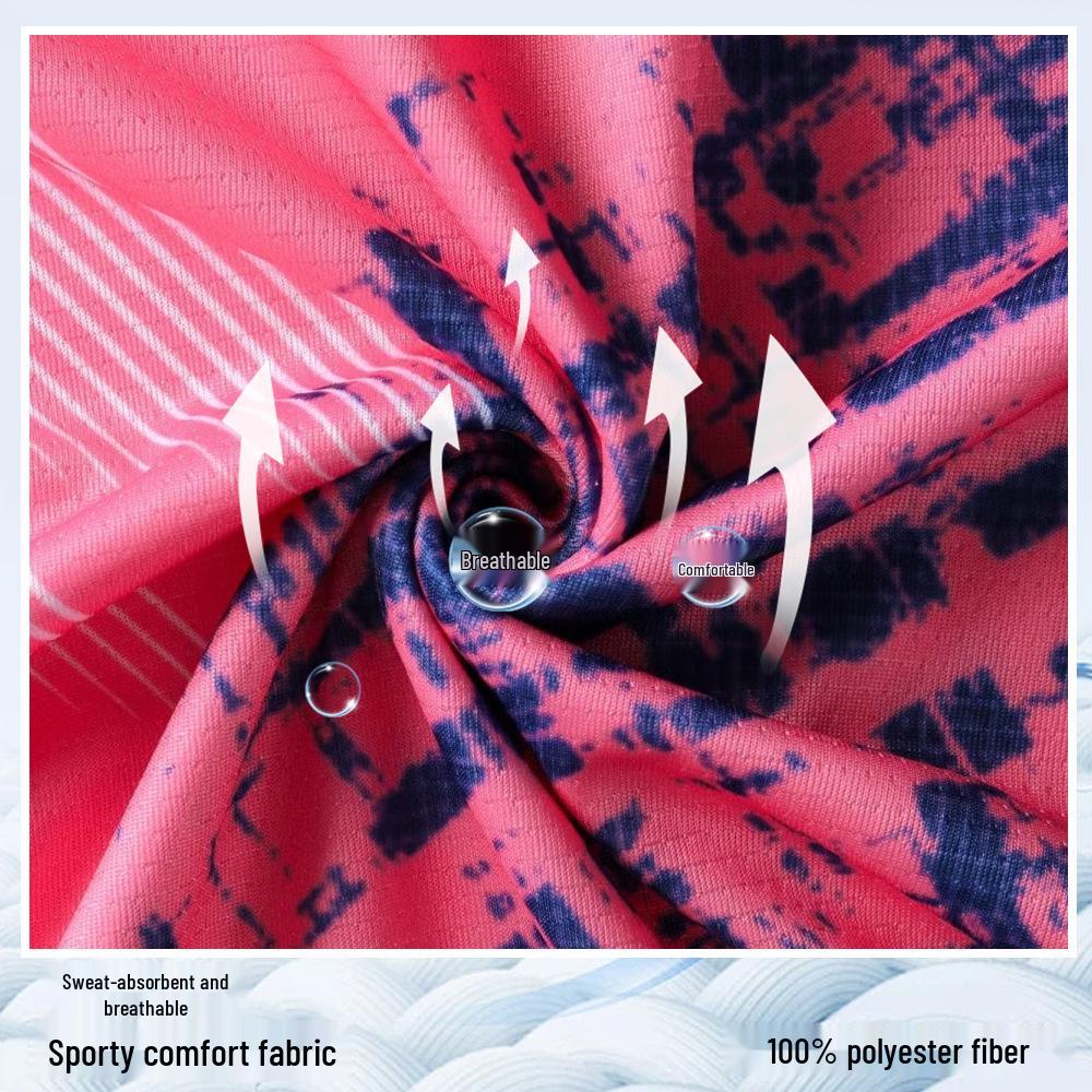 Men's and Women's Printed Quick-Dry Badminton Sportswear & Table Tennis Short-Sleeve Training Top