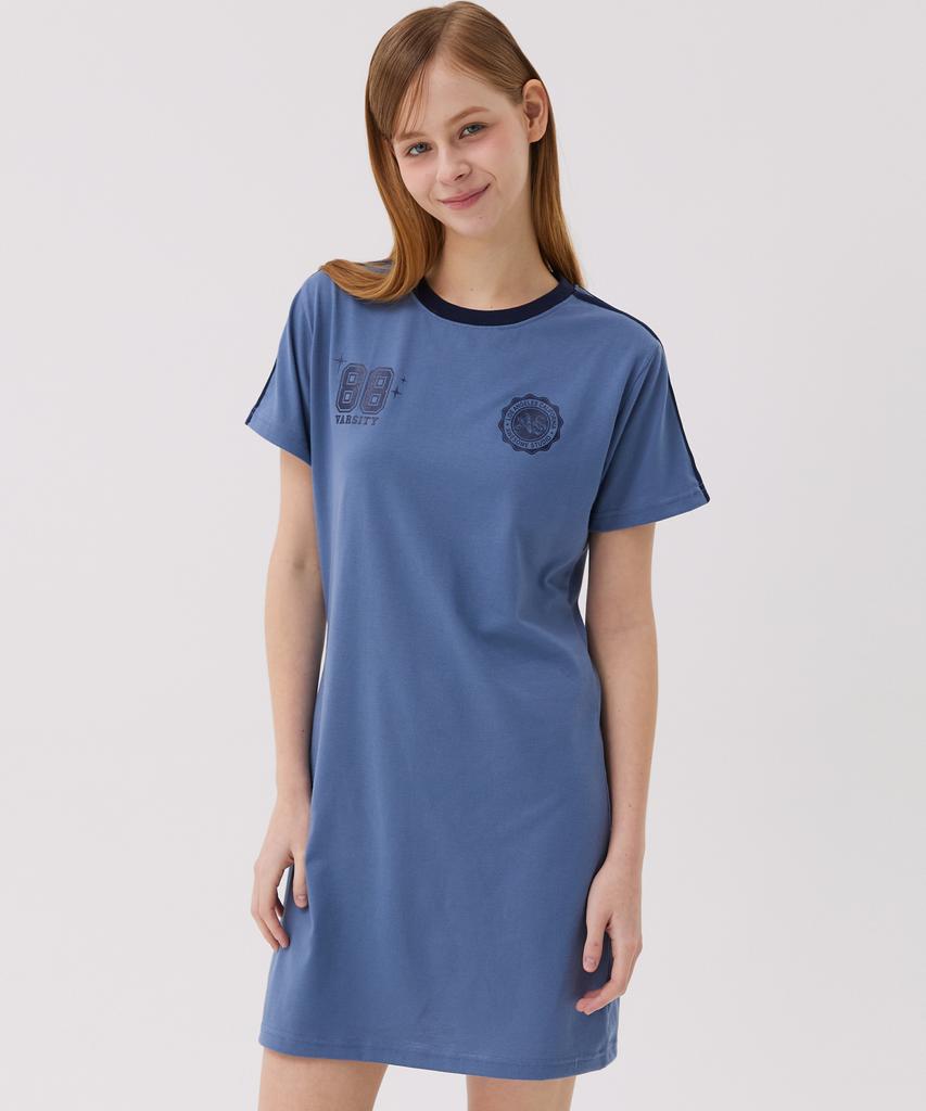 Awesome Studio Football Line Color Block Dress Indie Pink
