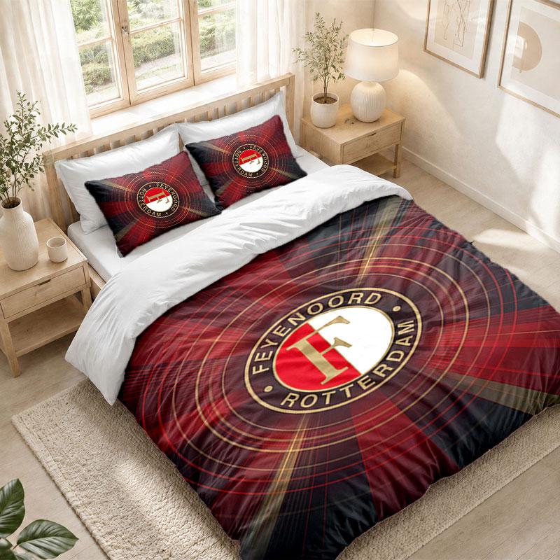 Bettwäsche-Set 1 Bettbezug 2 Kissenbezüge Feyenoord-Druck Schlafzimmer Heimdekoration