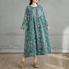 Long Sleeve Plus Size Cotton Vintage Floral New In Dresses for Women Casual Loose Spring Summer Autumn Dress